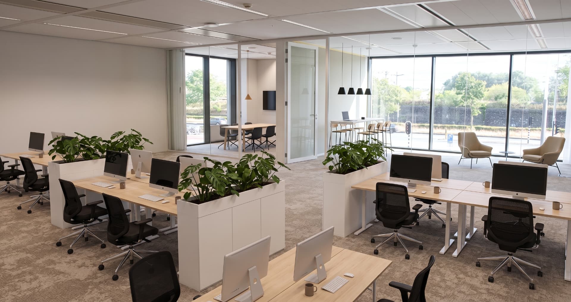 Open workspace on the first floor at Epicenter Amsterdam