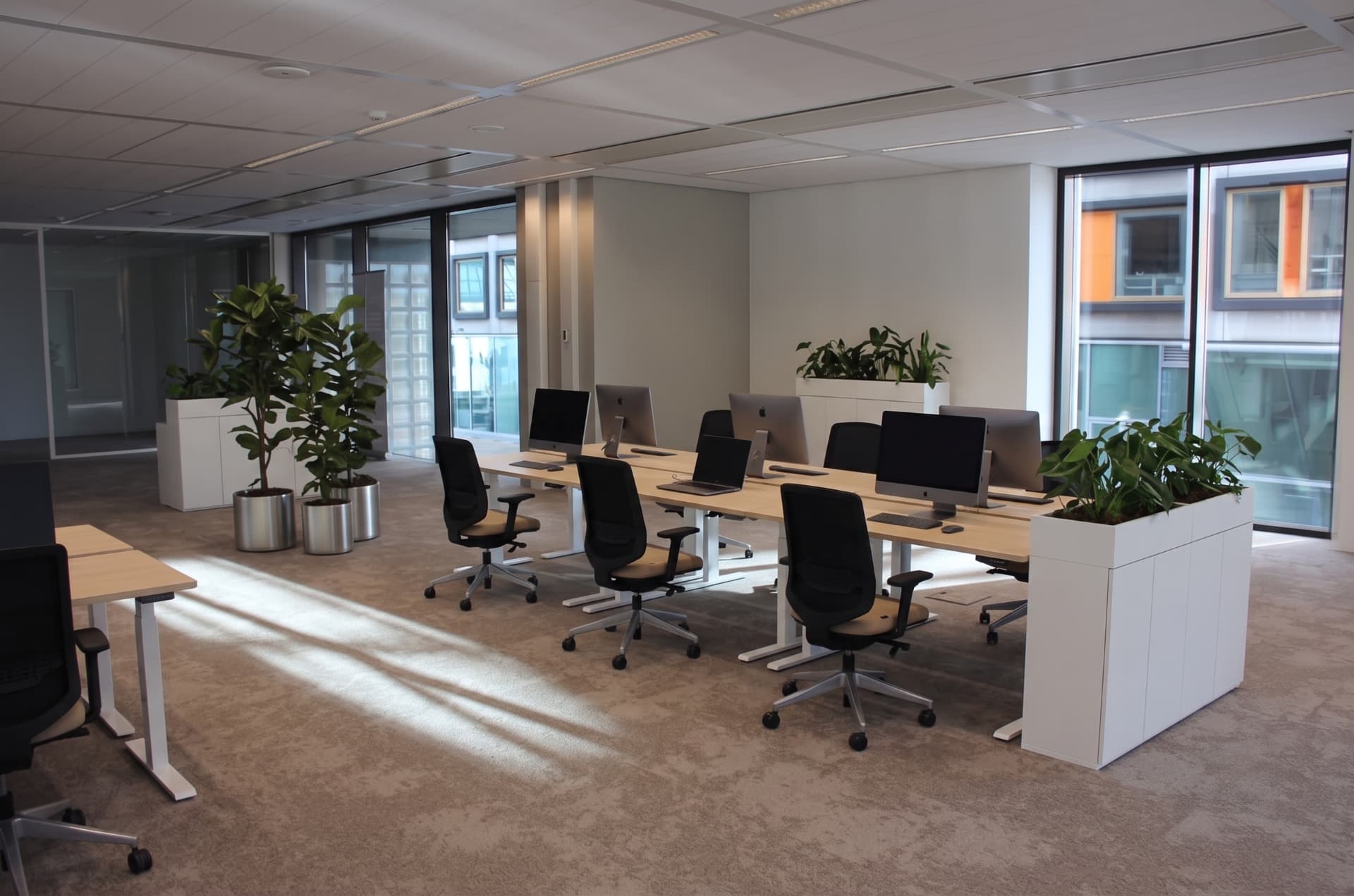 Bright private office arranged for a growing team