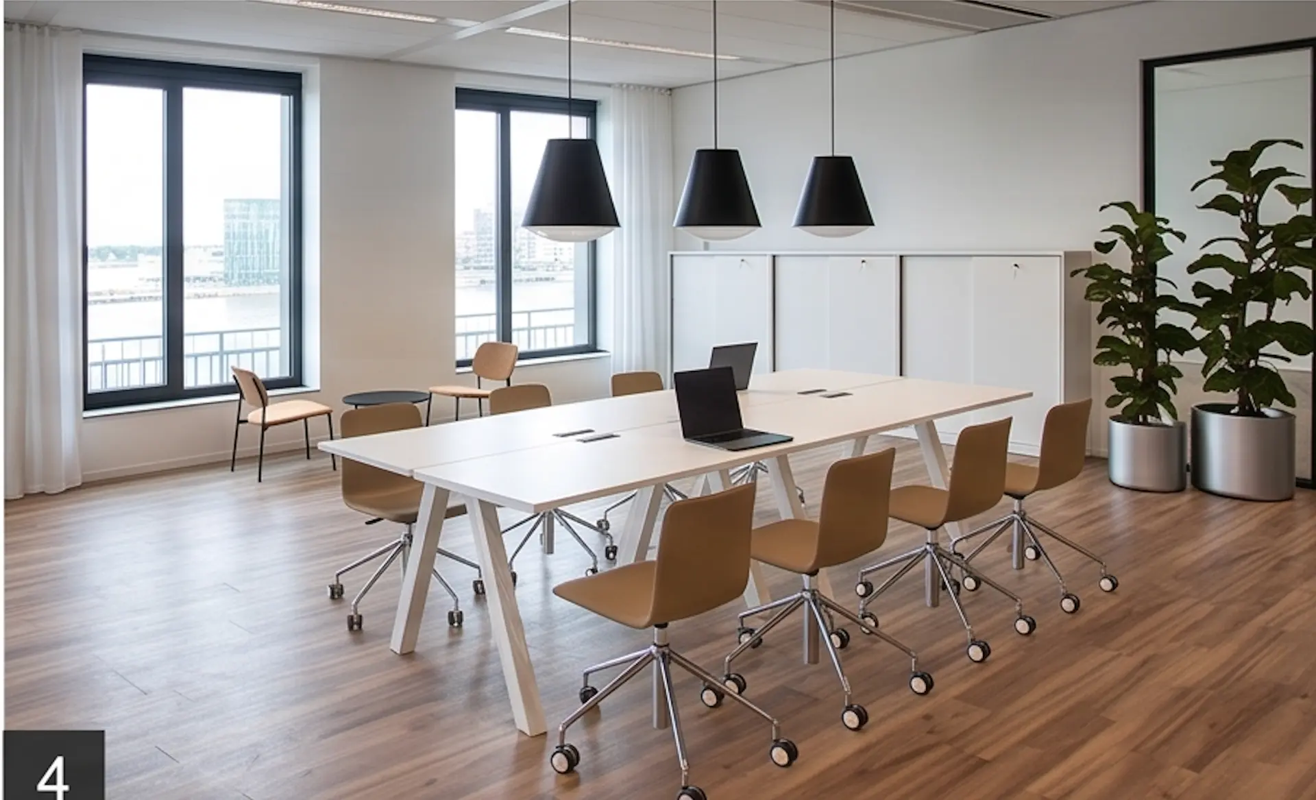 Studio boardroom with views across Amsterdam